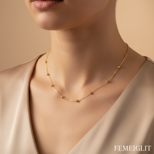 Golden Bead Grace Necklace