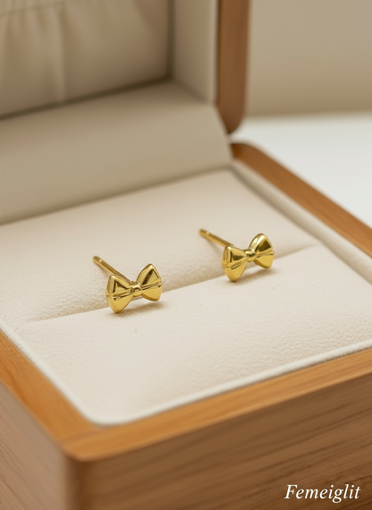 Golden Bow Studs