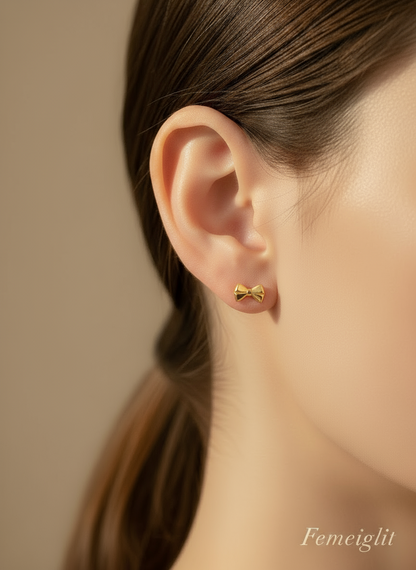 Golden Bow Studs