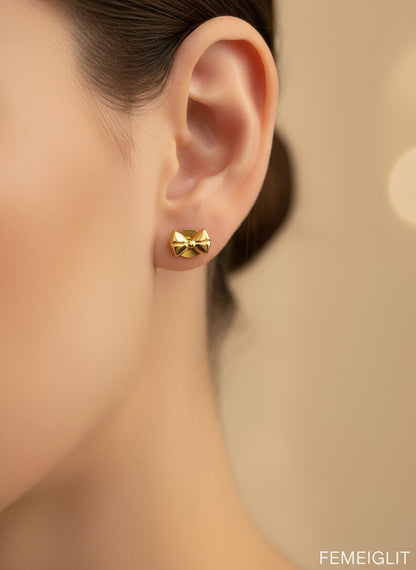 Golden Bow Studs