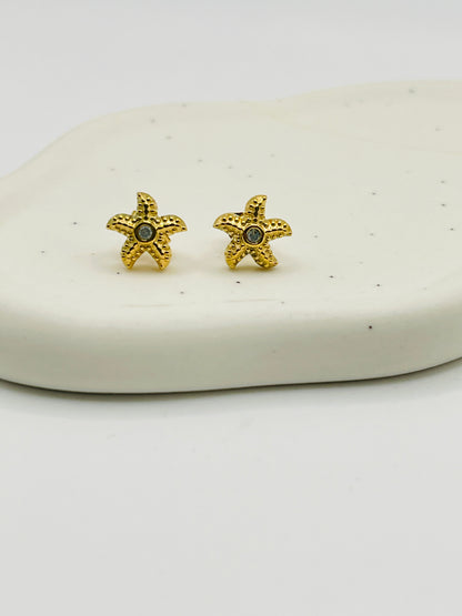 Golden Starfish Studs
