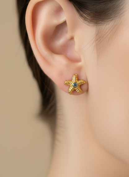 Golden Starfish Studs