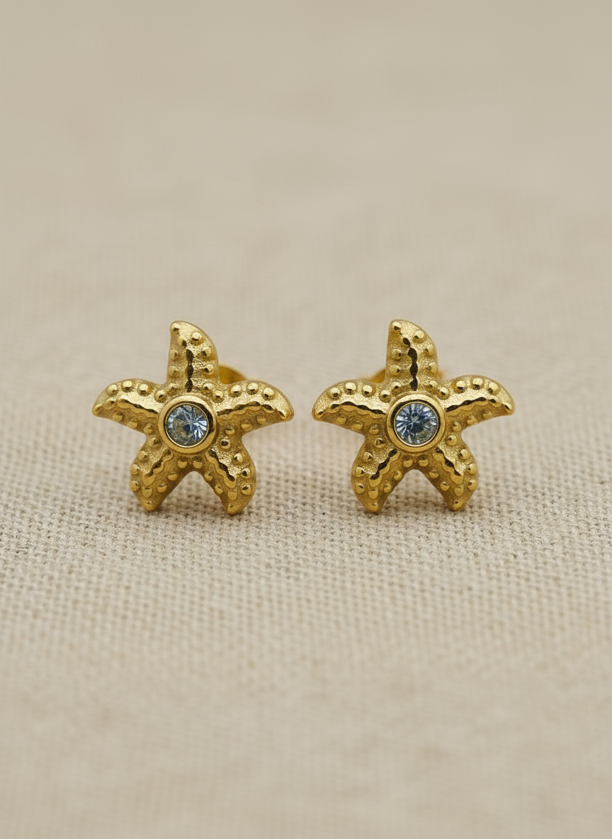 Golden Starfish Studs