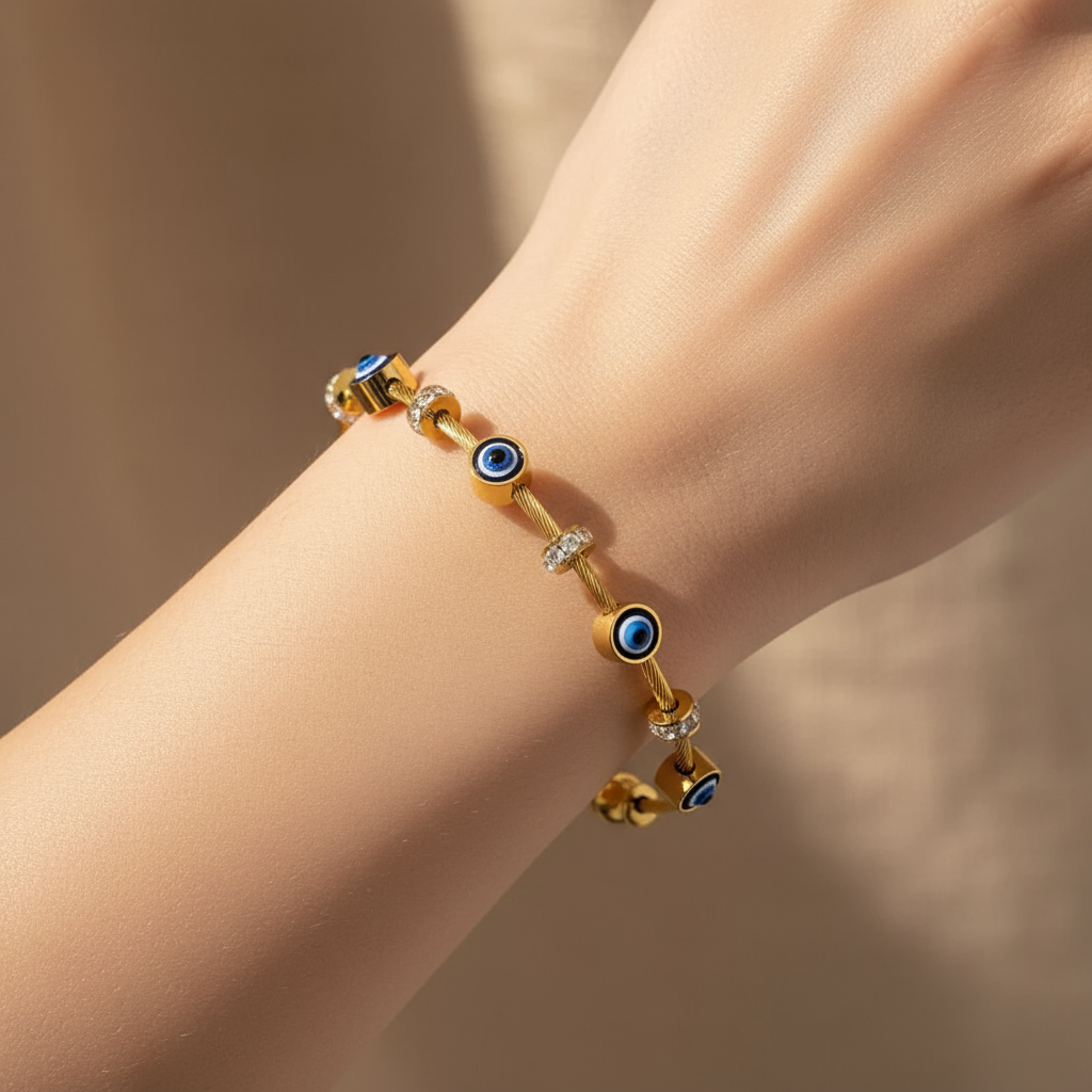 Evil Eye Charm Bangle
