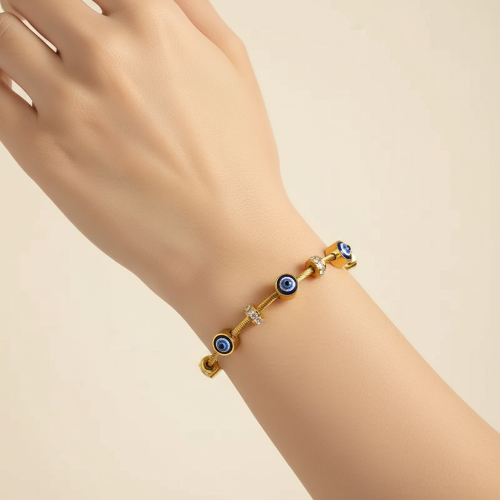 Evil Eye Charm Bangle