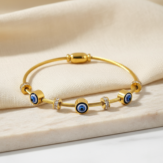 Evil Eye Charm Bangle