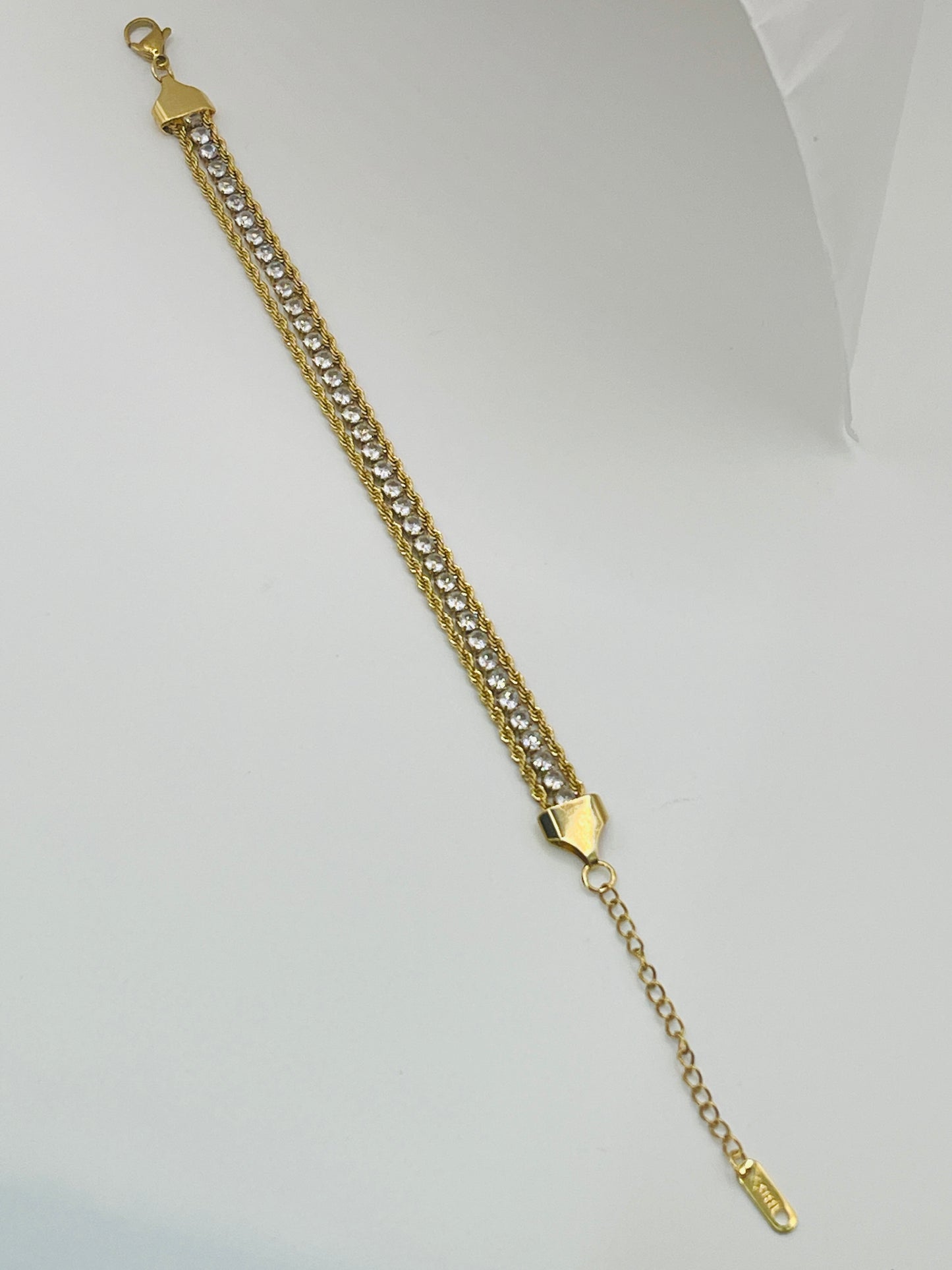 Crystal Twist Dual Chain Bracelet