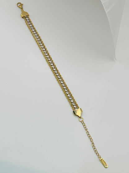 Crystal Twist Dual Chain Bracelet