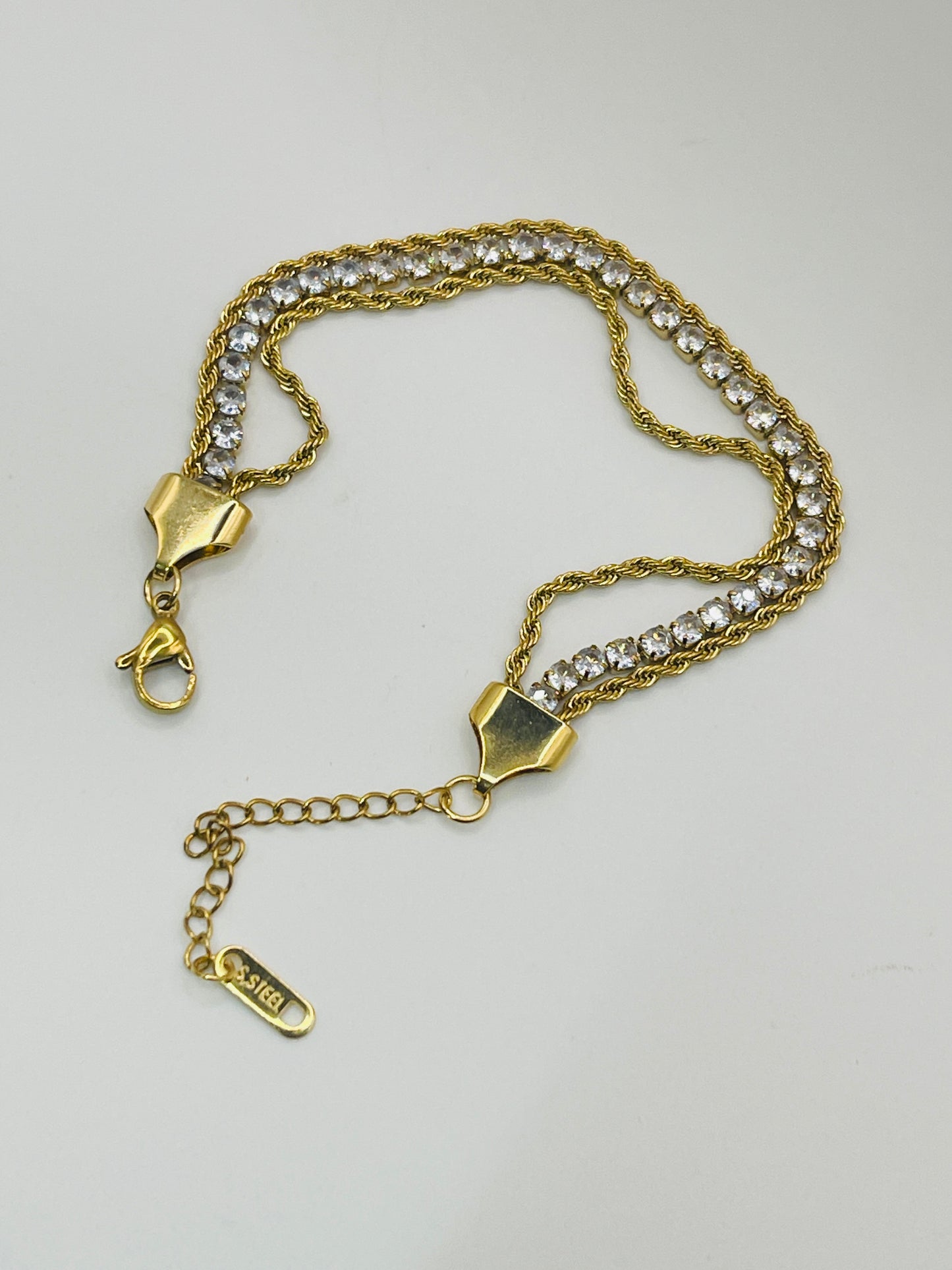 Crystal Twist Dual Chain Bracelet