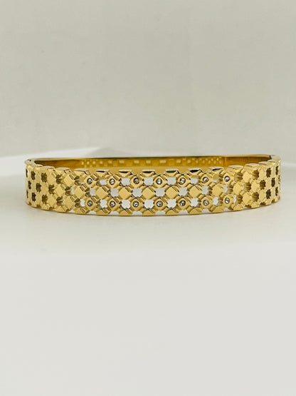 Honeycomb Lattice Gold Cuff Bangle