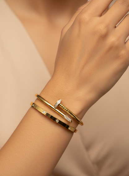 Nail & Love Stack Bangle Set