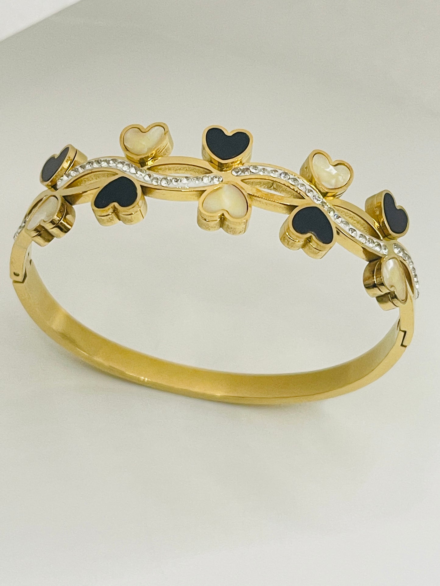 Two-Tone Heart Vine" Bangle