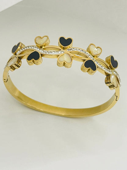 Two-Tone Heart Vine" Bangle