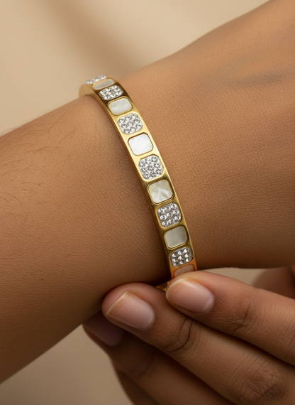 Mother of Pearl Check Cuff