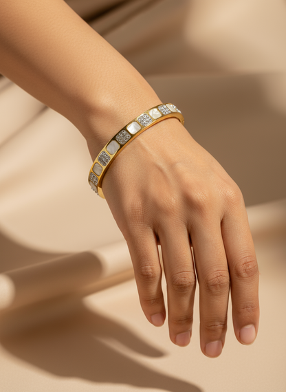 Mother of Pearl Check Cuff