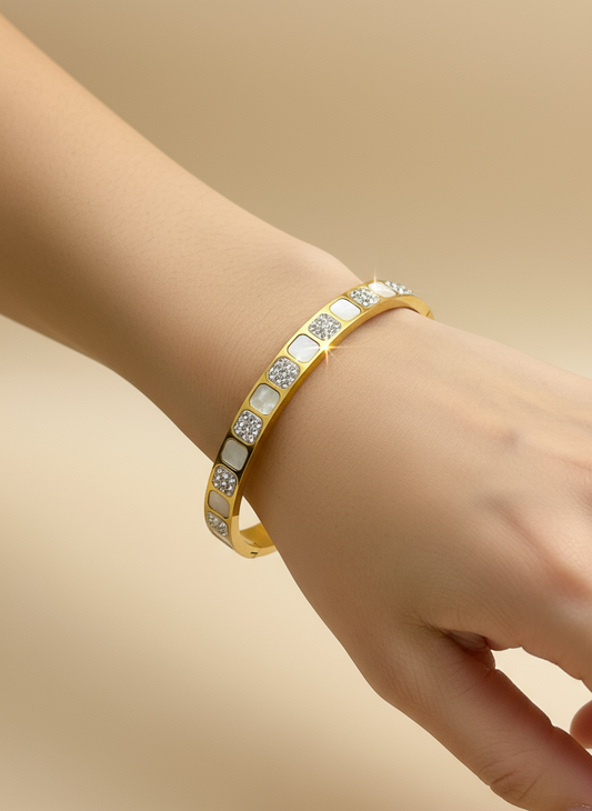 Mother of Pearl Check Cuff