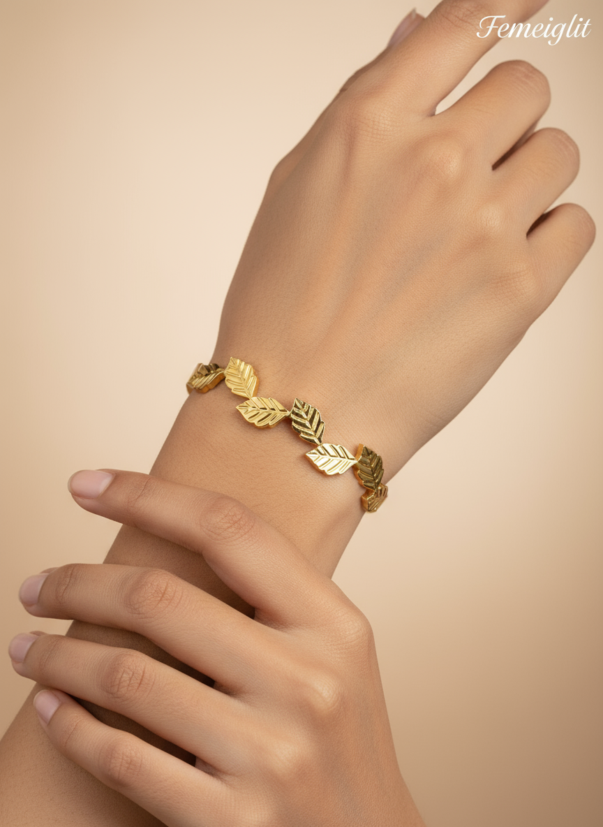 The Leaf Motif Bangle