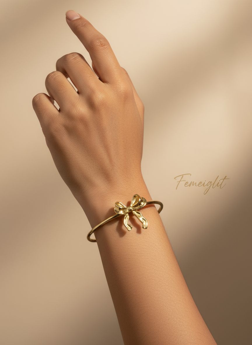 Dainty Bow Tie Cuff Bangle