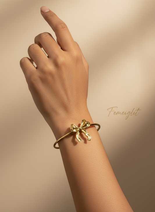 Dainty Bow Tie Cuff Bangle