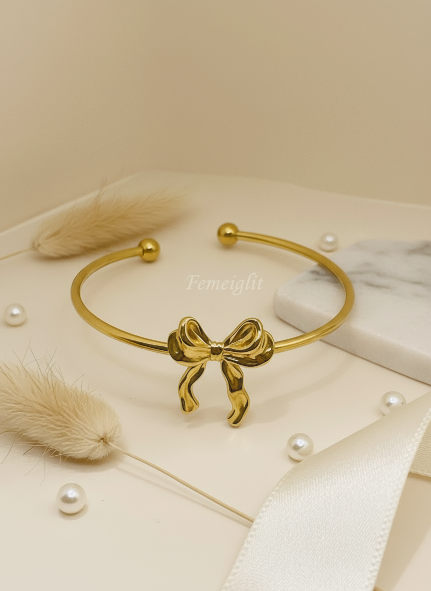 Dainty Bow Tie Cuff Bangle