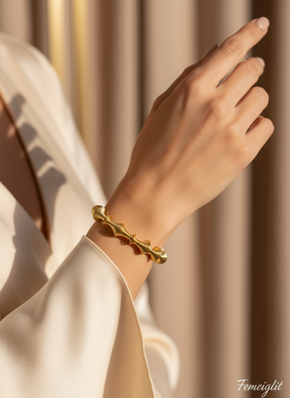 Golden Coil Wire Bangle