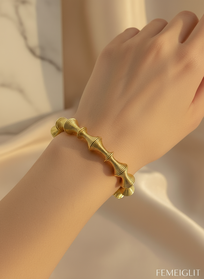 Golden Coil Wire Bangle