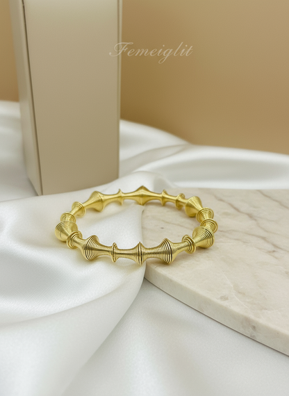 Golden Coil Wire Bangle