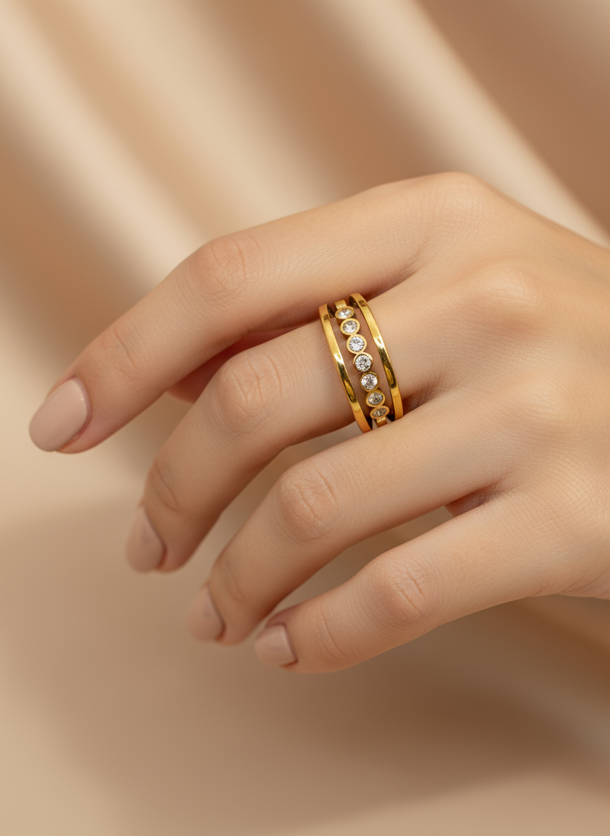 Golden Radiance Crystal Band