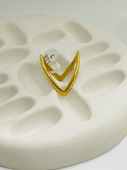 V-Shape Chevron Stack Ring