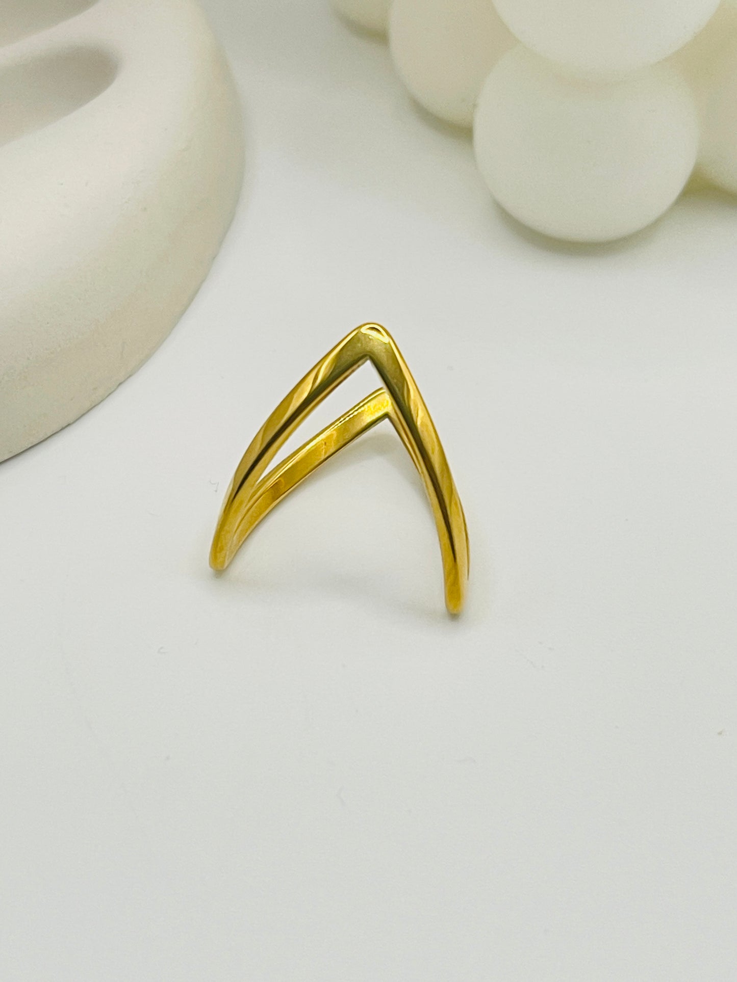 V-Shape Chevron Stack Ring