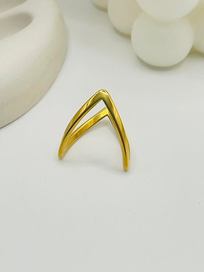 V-Shape Chevron Stack Ring