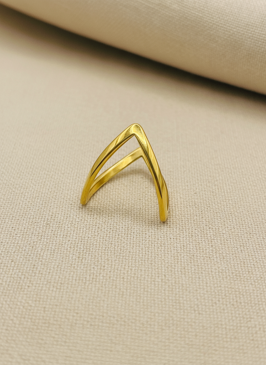 V-Shape Chevron Stack Ring