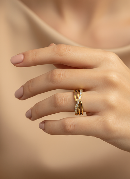 Intertwined Sparkle Ring