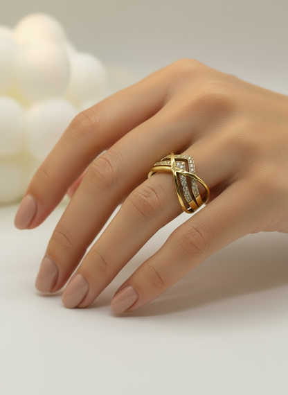 Gilded X-Band Ring