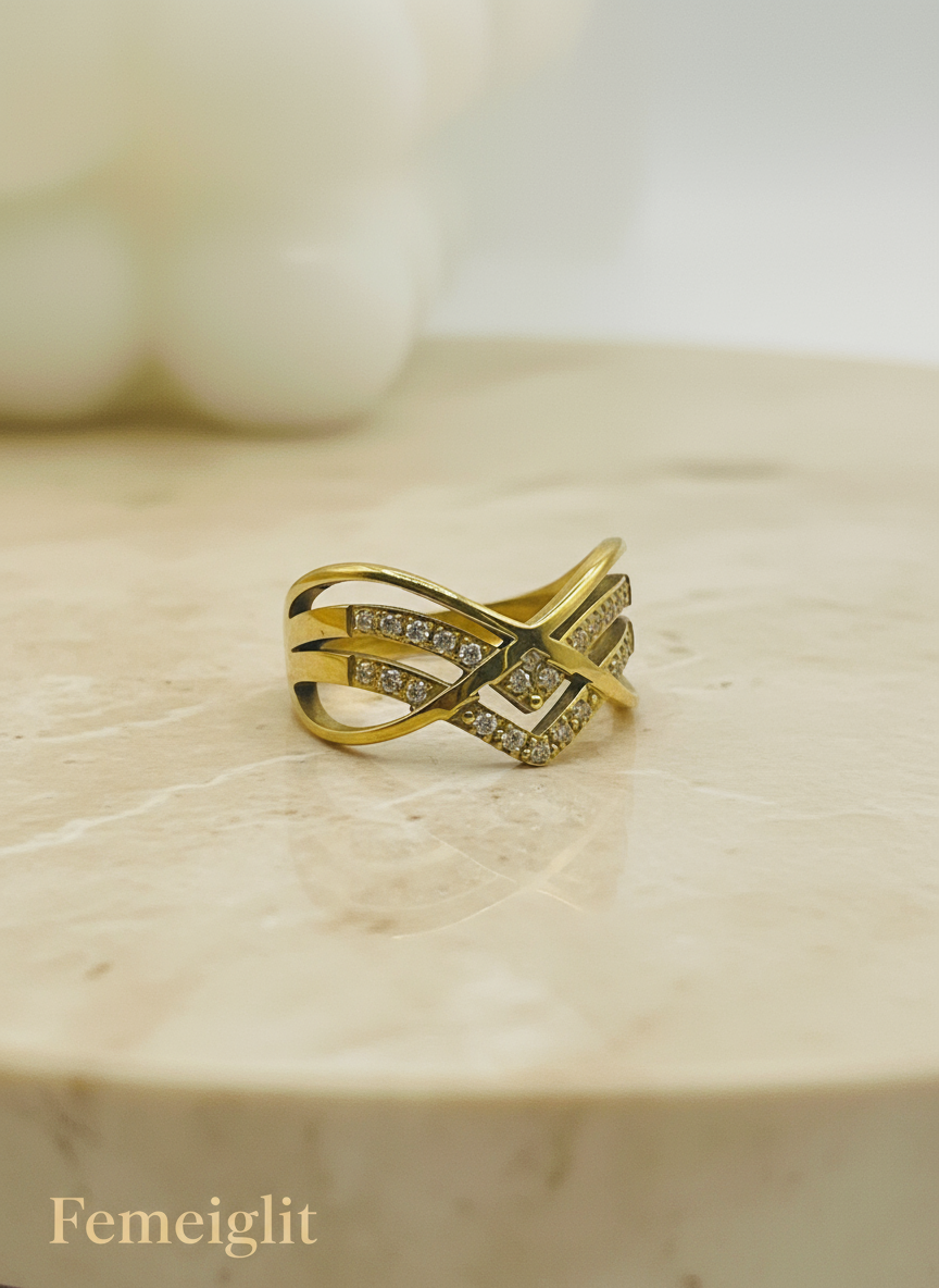 Gilded X-Band Ring
