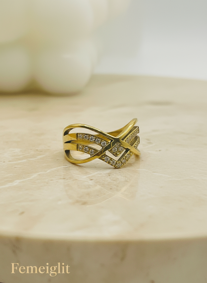 Gilded X-Band Ring