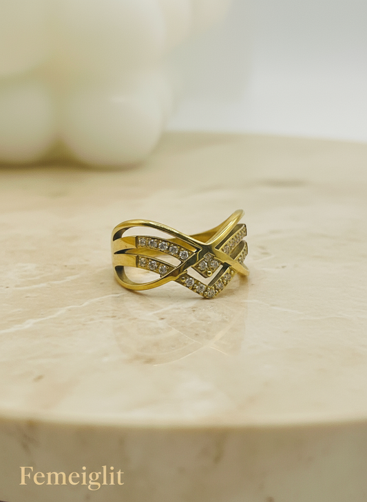 Gilded X-Band Ring