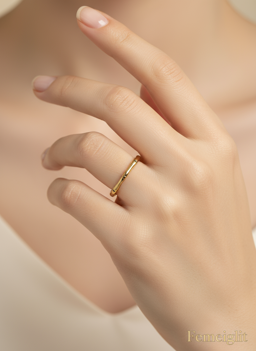 Golden Bamboo Ring