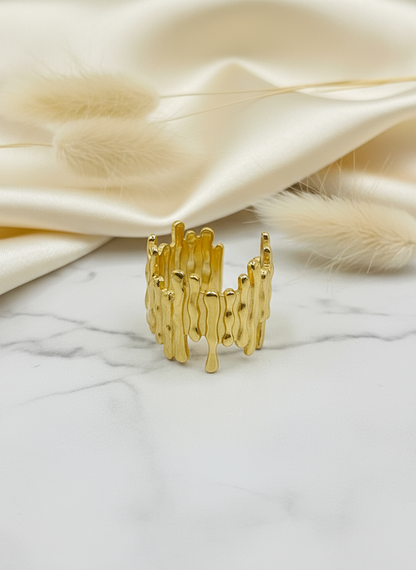 Abstract Gold Texture Ring