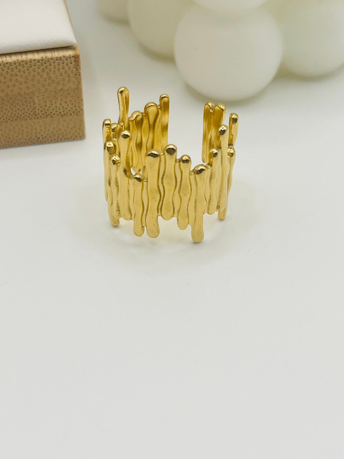 Abstract Gold Texture Ring