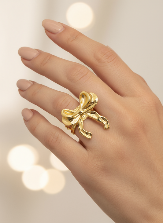 Gilded Ribbon Ring