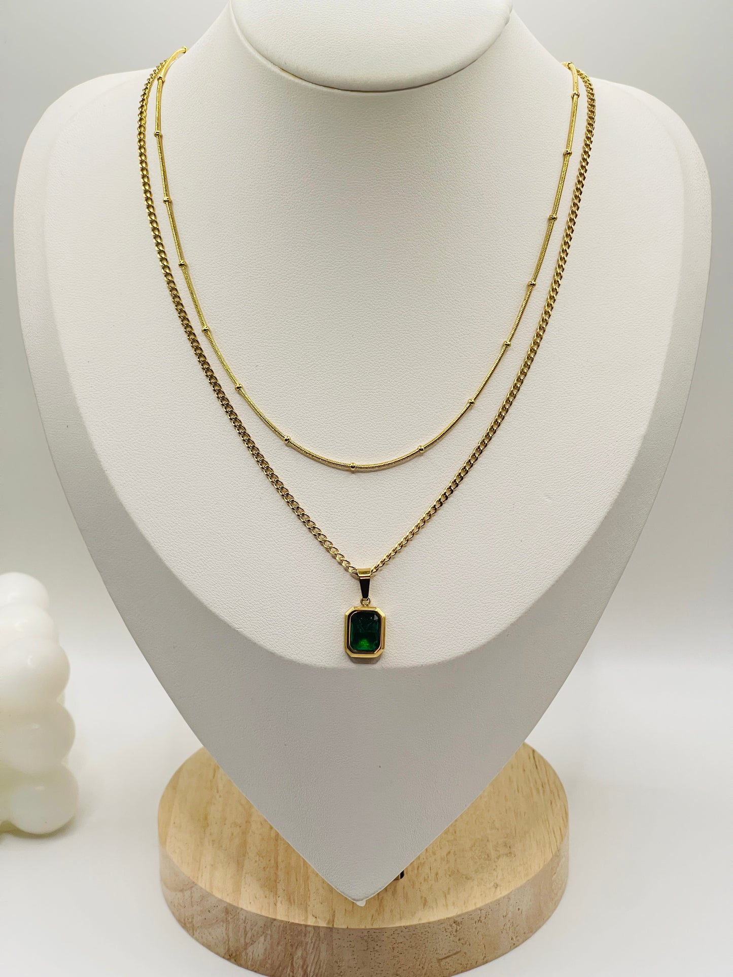 Emerald Layered necklace