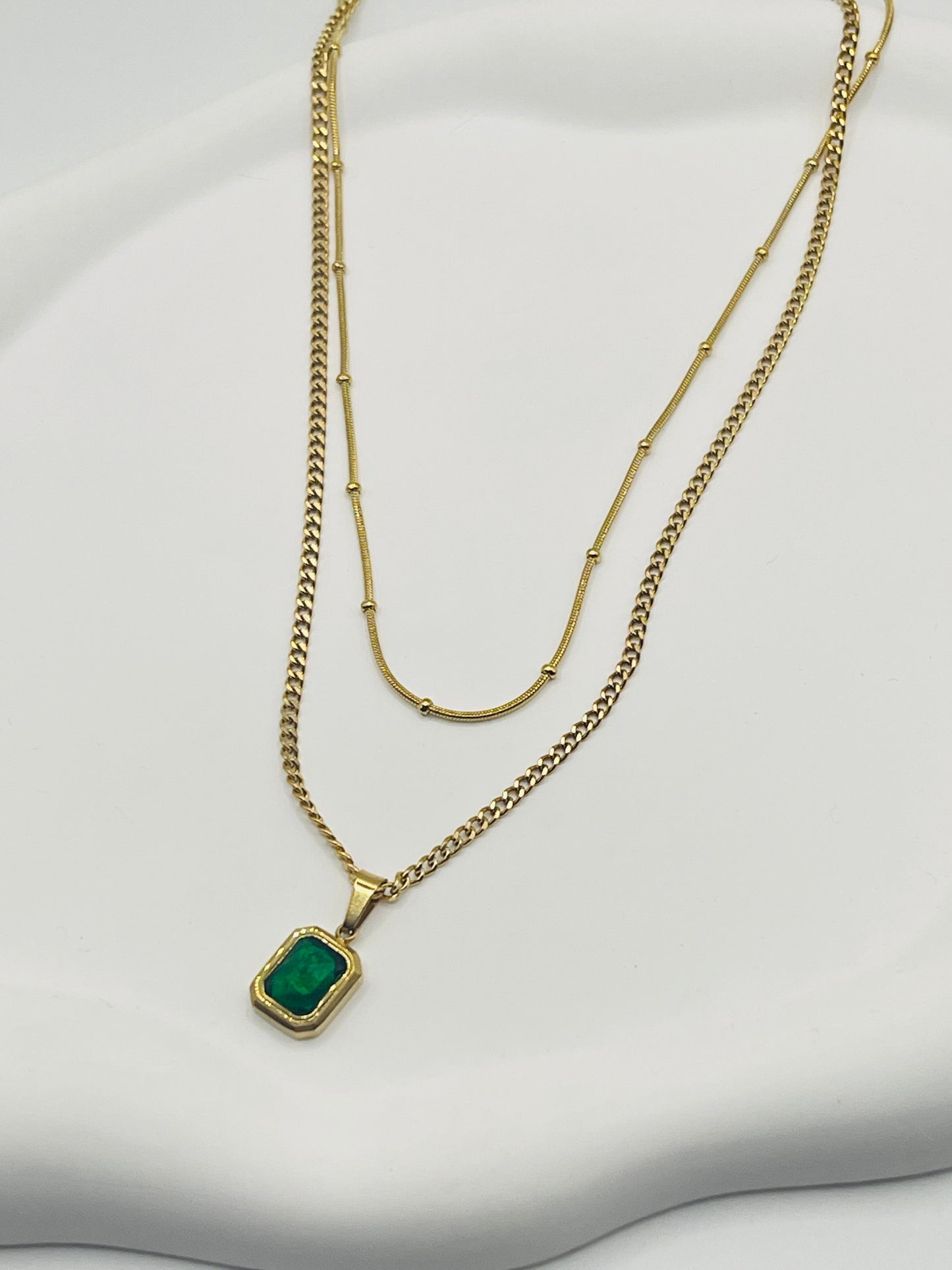 Emerald Layered necklace