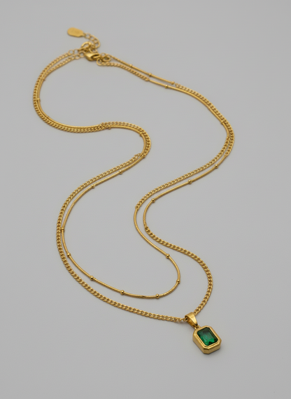 Emerald Layered necklace