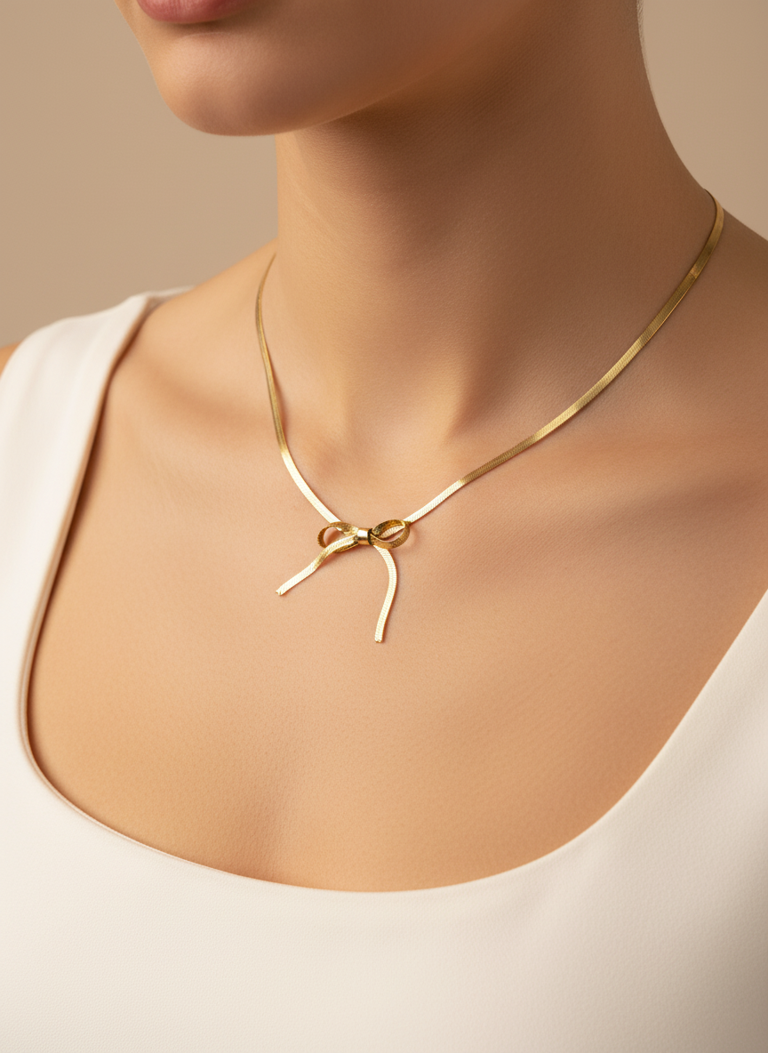Bow Statement Necklace