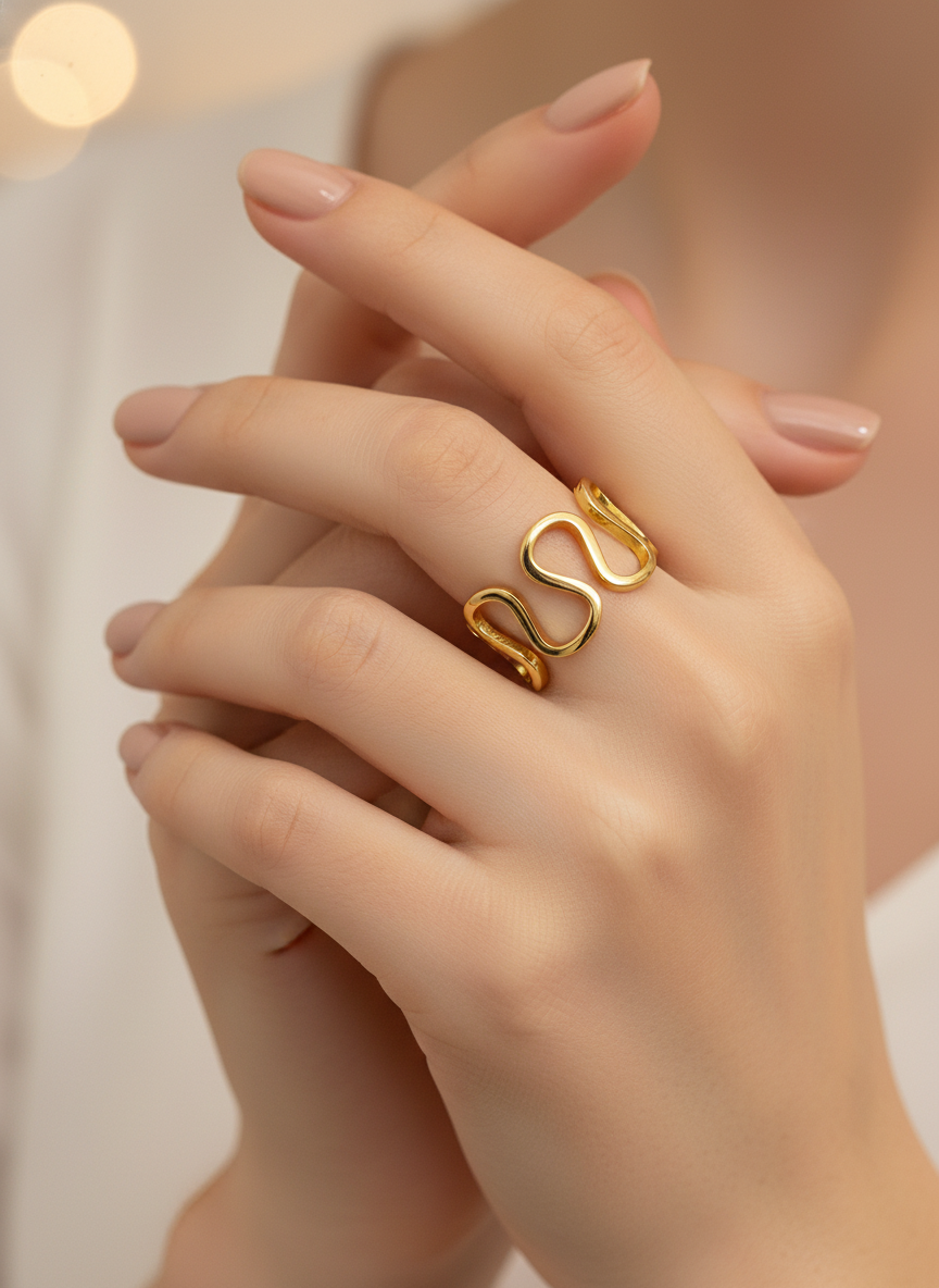 Gilded Horizon Arc Ring