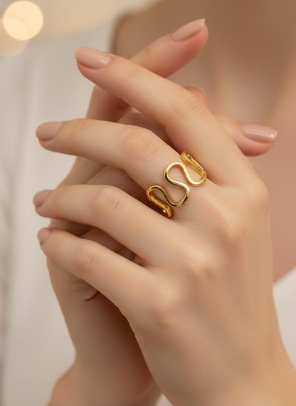 Gilded Horizon Arc Ring