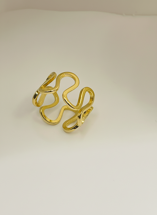 Gilded Horizon Arc Ring