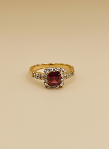 Majestic Red Halo Xuping Ring