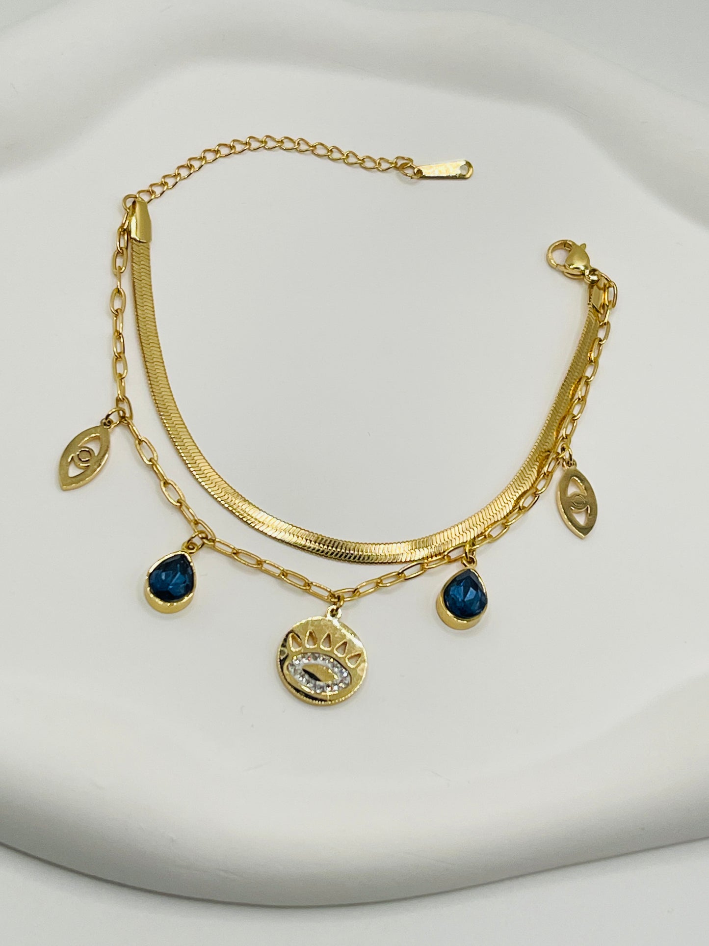 Evil Eye Double Layer Bracelet